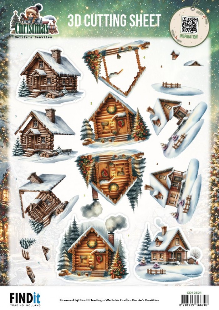 3D Cutting Sheet - Berries Beauties - Good Old Christmas - Houses
