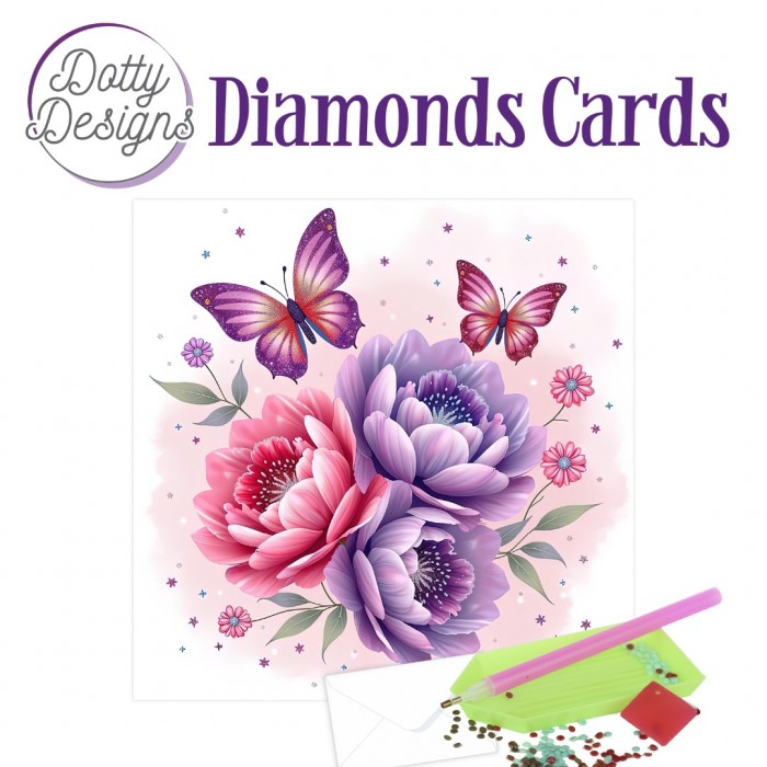 Doty Designs Diamond Cards - Butterfly Peony Dream