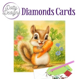 Dotty Designs Diamond Cards - Squirrel with Carrot