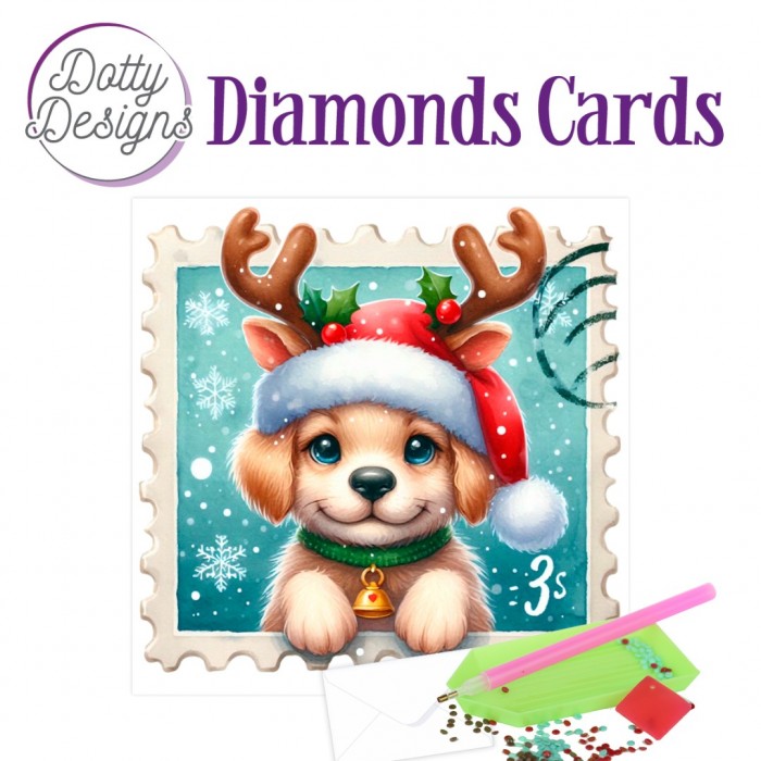 Dotty Designs Diamond Cards - Santa Paws