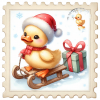 Dotty Designs Diamond Cards - Sledding Christmas Duckling