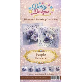 Dotty Design - Diamond Card Set - Purple Flowers & Butterflies