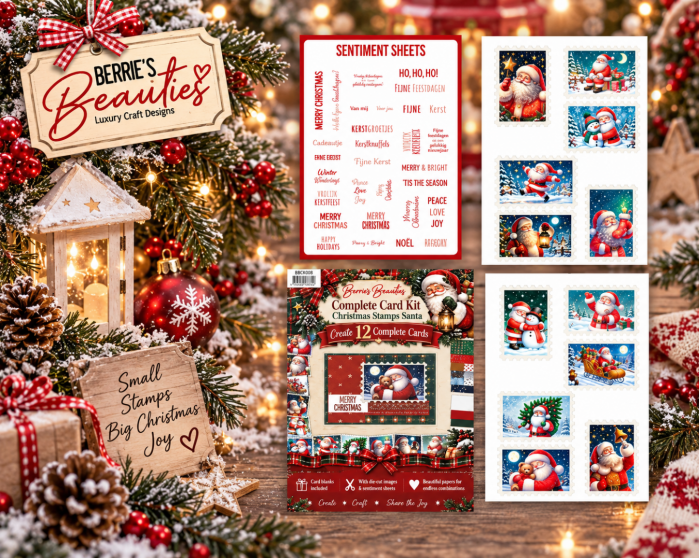 Berrie's Beauties - Complete Card Kit - Christmas Stamps Santa