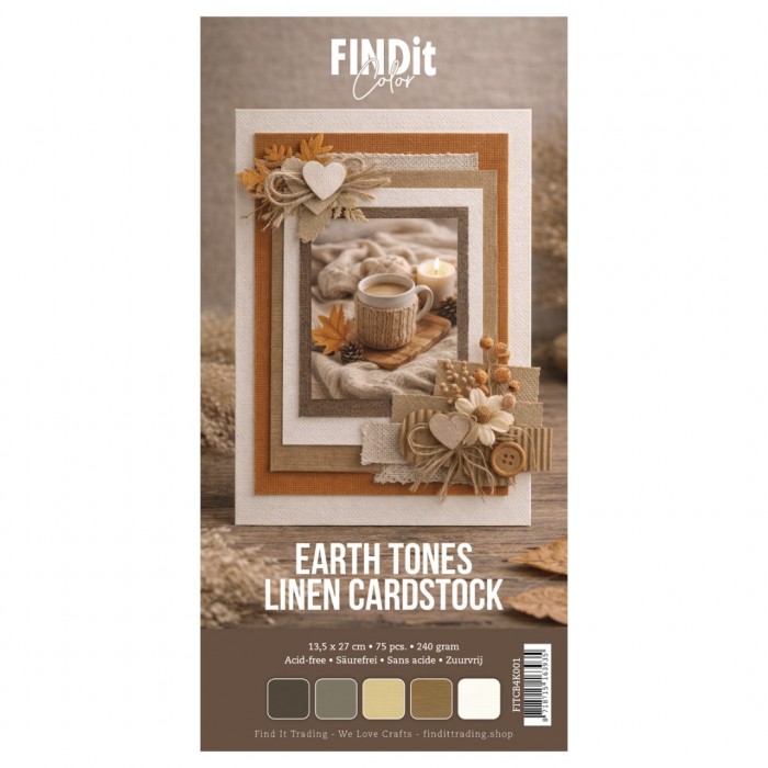 Find It Color - Linen Cardstock Pack 4K - Earth Tones