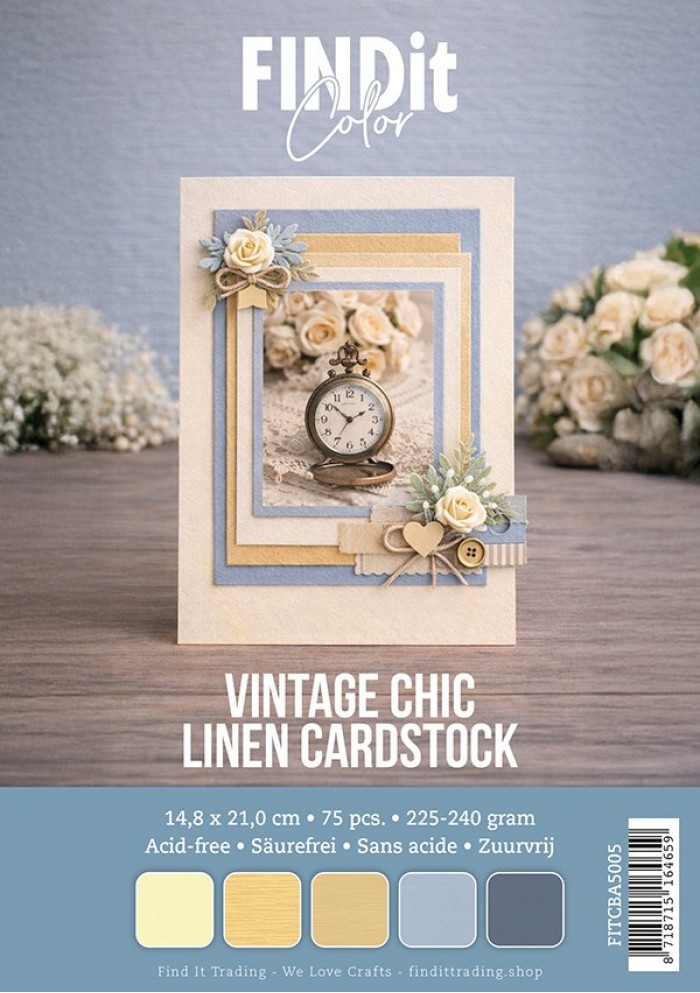 Find It Color - Linen Cardstock Pack A5 - Vintage Chic Pack