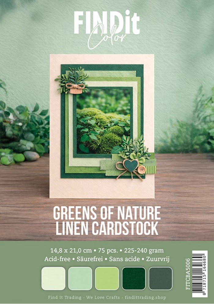 Find It Color - Linen Cardstock Pack A5 - Greens of Nature Pack
