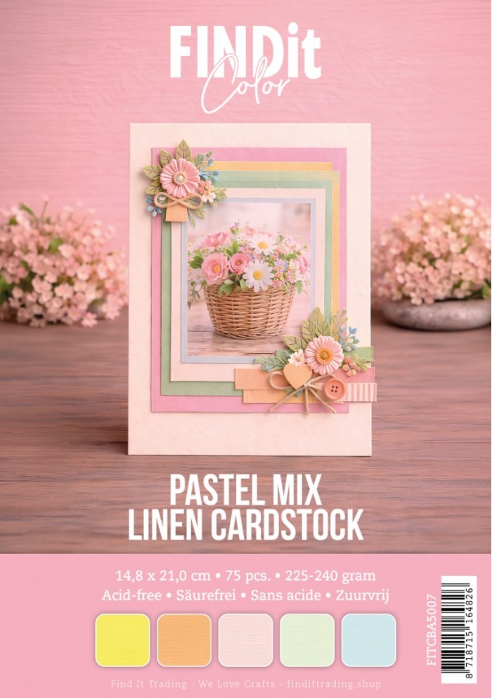 Find It Color - Linen Cardstock Pack A5 - Pastel Mix Pack