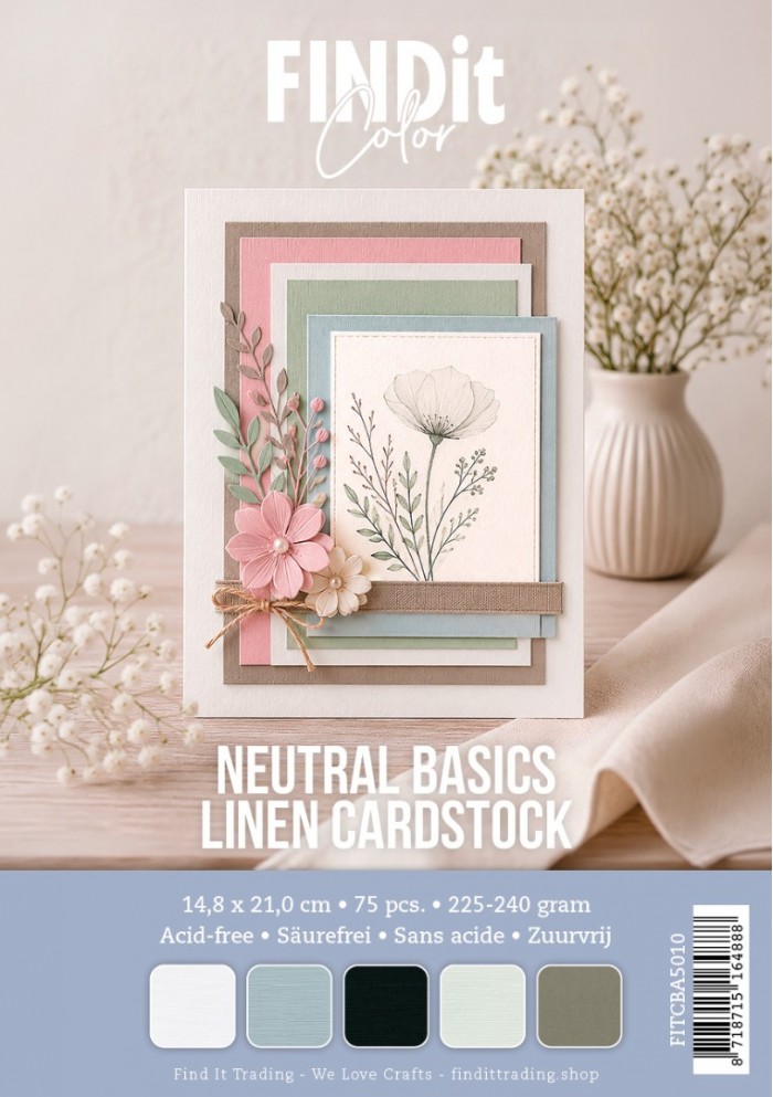 Find It Color - Linen Cardstock Pack A5 - Neutral Basics Pack