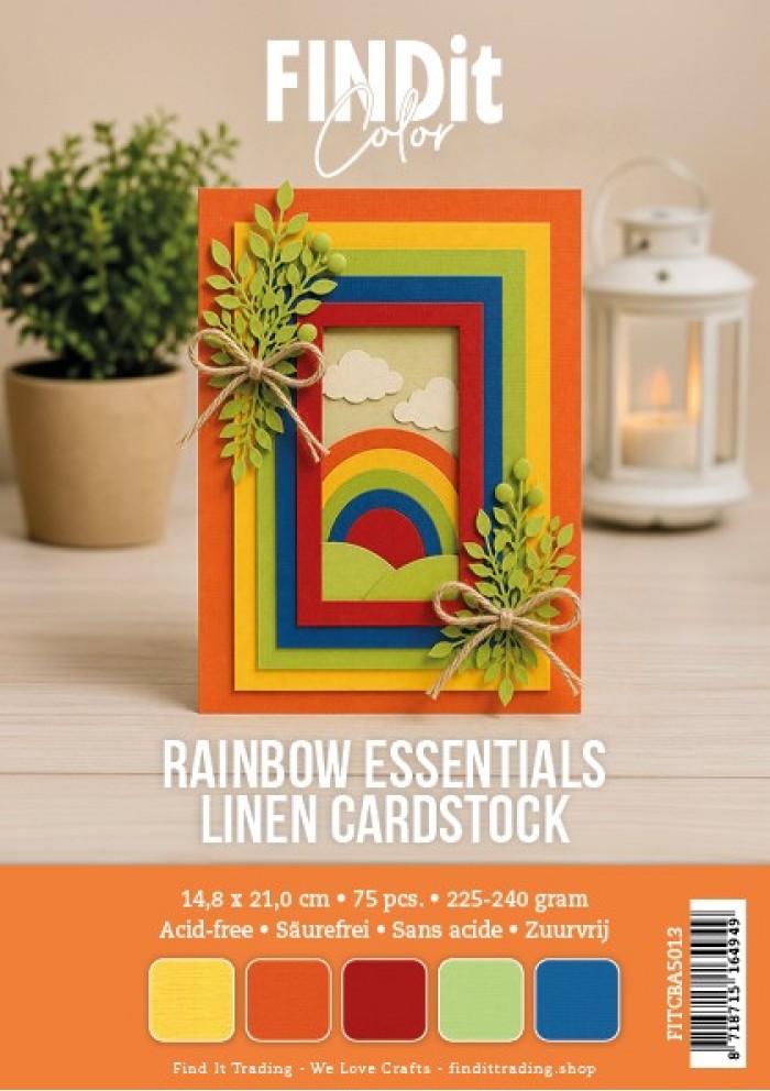 Find It Color - Linen Cardstock Pack A5 - Rainbow Essentials Pack