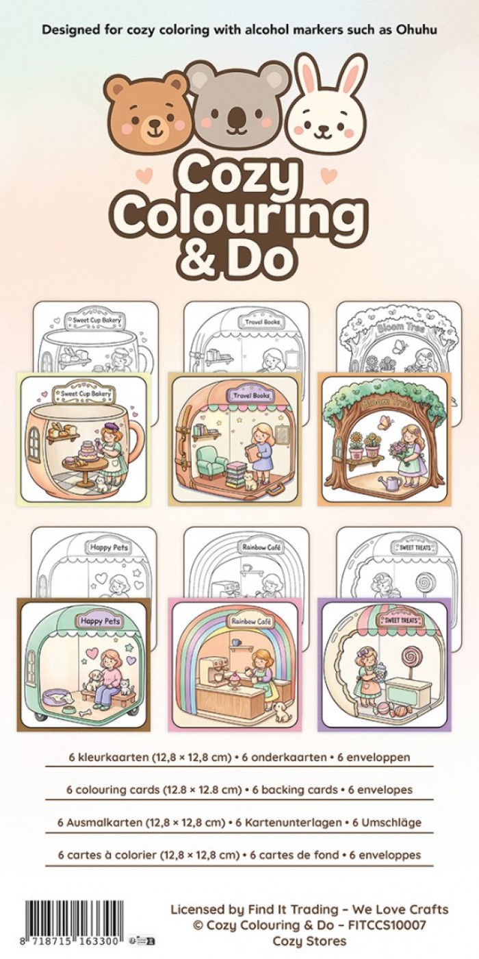 Findit Color - Cozy Colouring Cards Set - Cozy Stores
