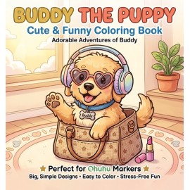 Findit Color - Mini Cozy Colouring Book - Buddy The Puppy (15 x 15 cm)
