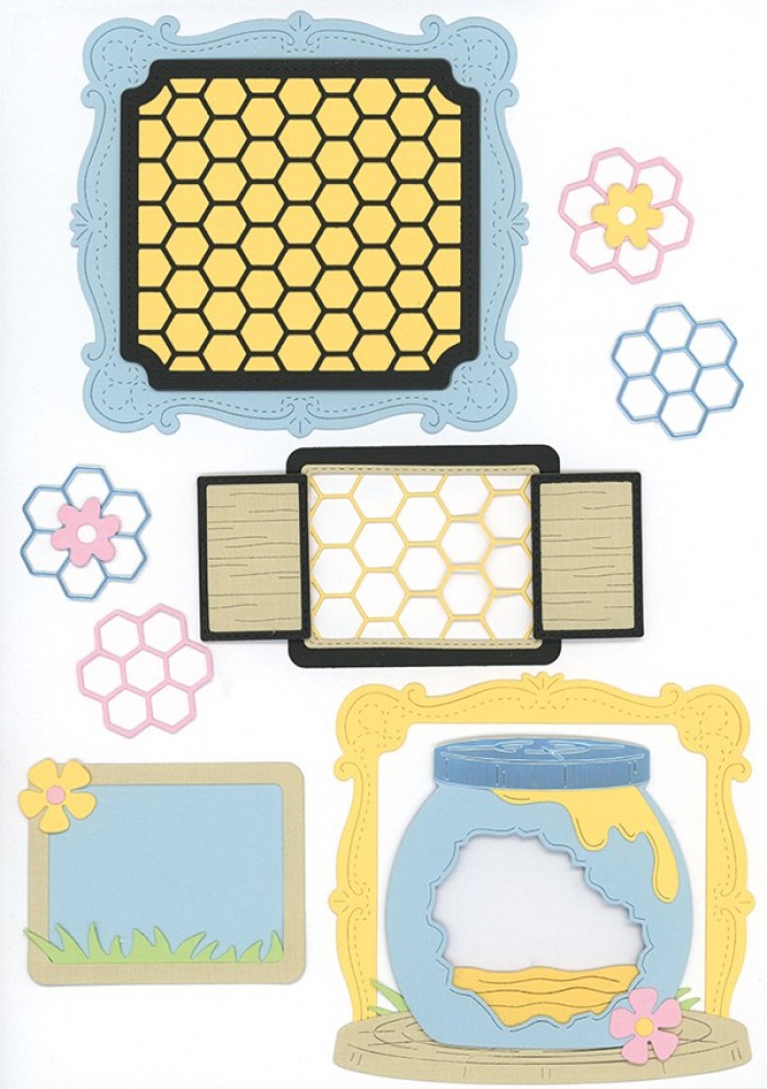 Dies - Berries Beauties - Sweet Honey Bees - Honeycomb Frame