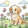Findit Color - Cozy Colouring Cards Set - Buddy The Puppy - Outside Adventures