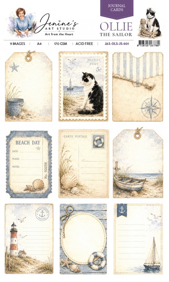 Jenine's Art Studio – Ollie the Sailor – Journal Cards 001