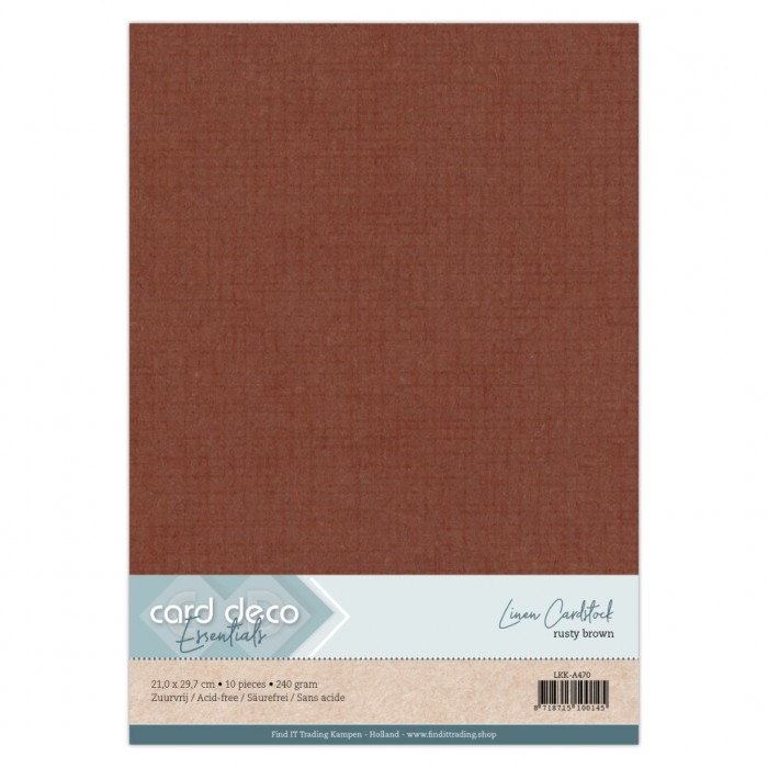 Linen Cardstock - A4 - Rusty Brown