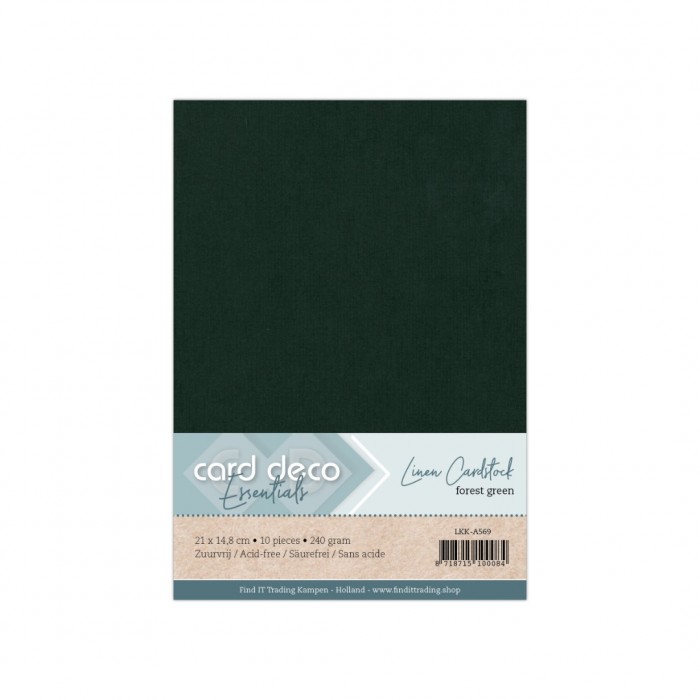 Linen Cardstock - A5 - Forest Green