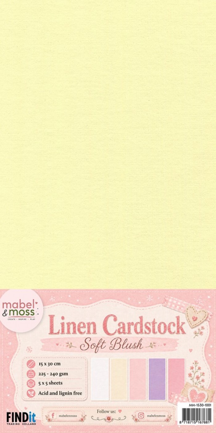 Mabel & Moss Linen Cardstock - Soft Blush
