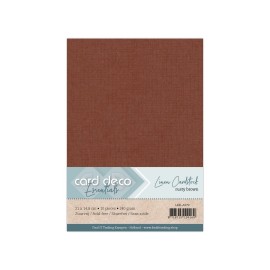 Linen Cardstock - A5 - Rusty Brown