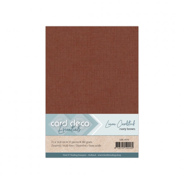 Linen Cardstock - A5 - Rusty Brown