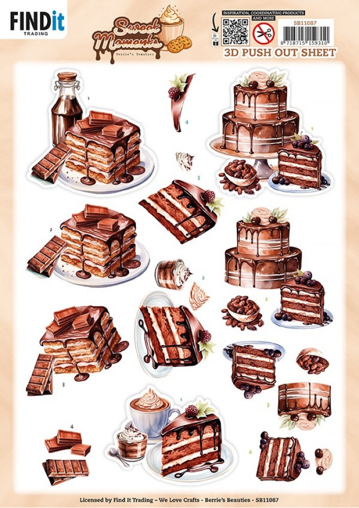 3D Pushout Sheet - Berries Beauties - Sweet Moments - Baked with Love