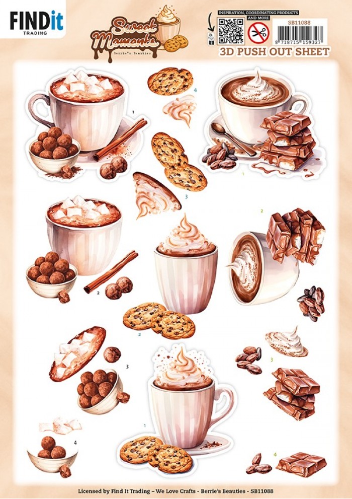 3D Pushout Sheet - Berries Beauties - Sweet Moments - Cookie Delights