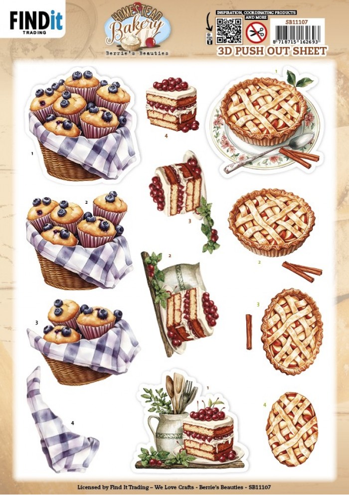 3D Pushout Sheet - Berries Beauties - Homestead Bakery - Bake Bites