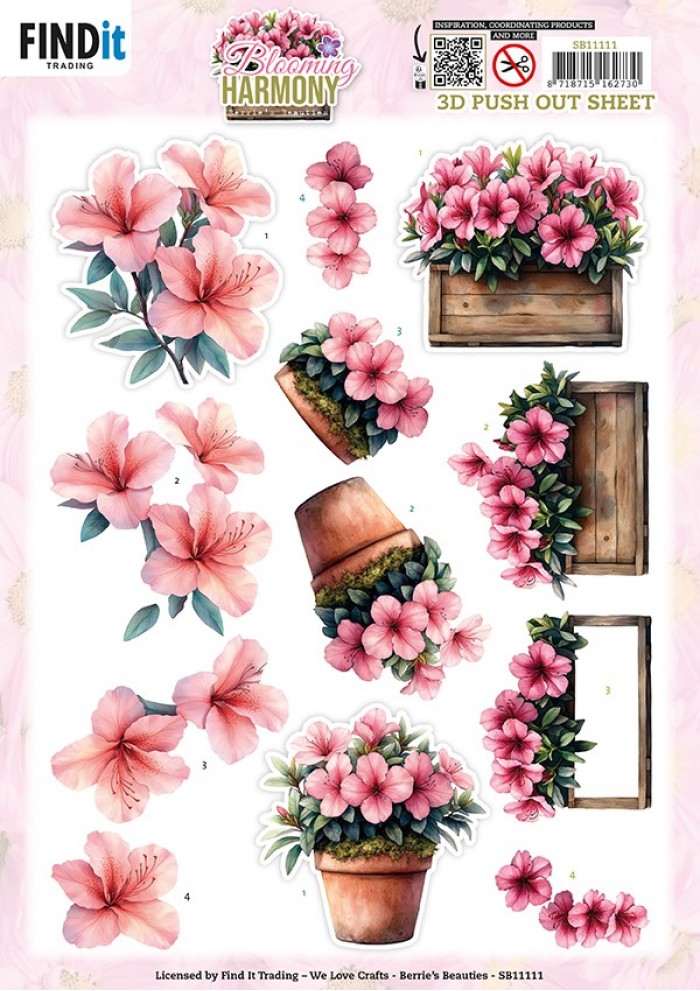 3D Pushout Sheet - Berries Beauties - Blooming Harmony - Blooming Pots