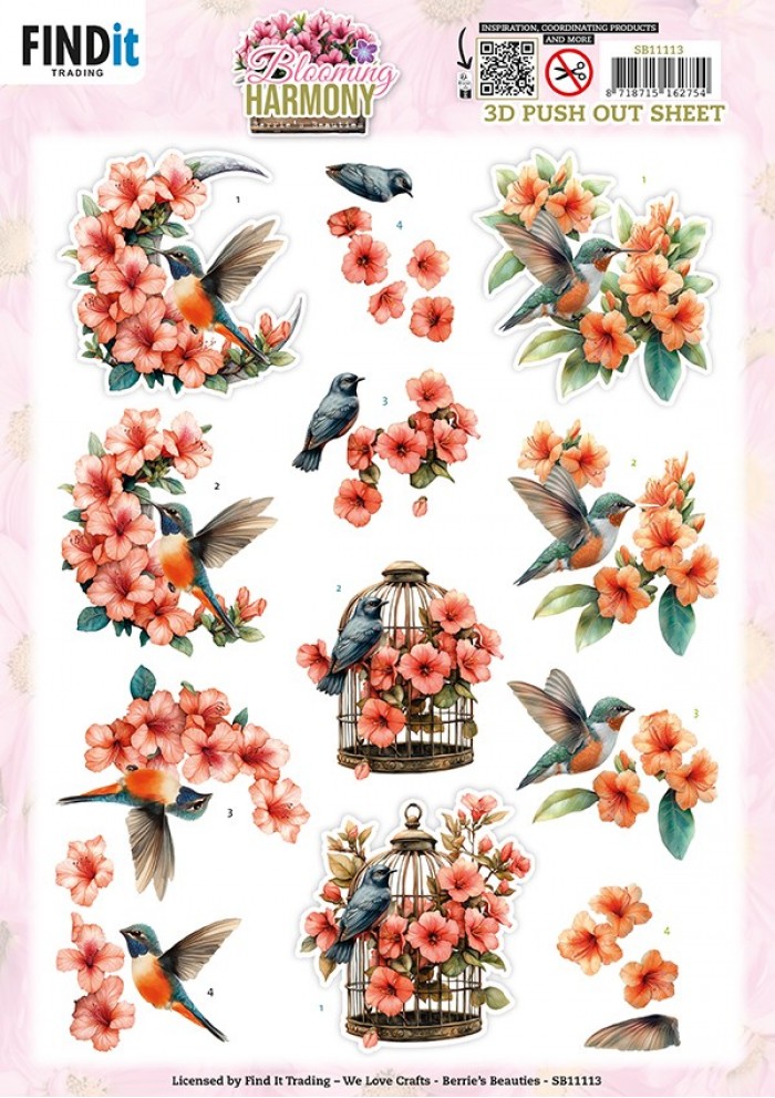 3D Pushout Sheet - Berries Beauties - Blooming Harmony - Blooming Serenade