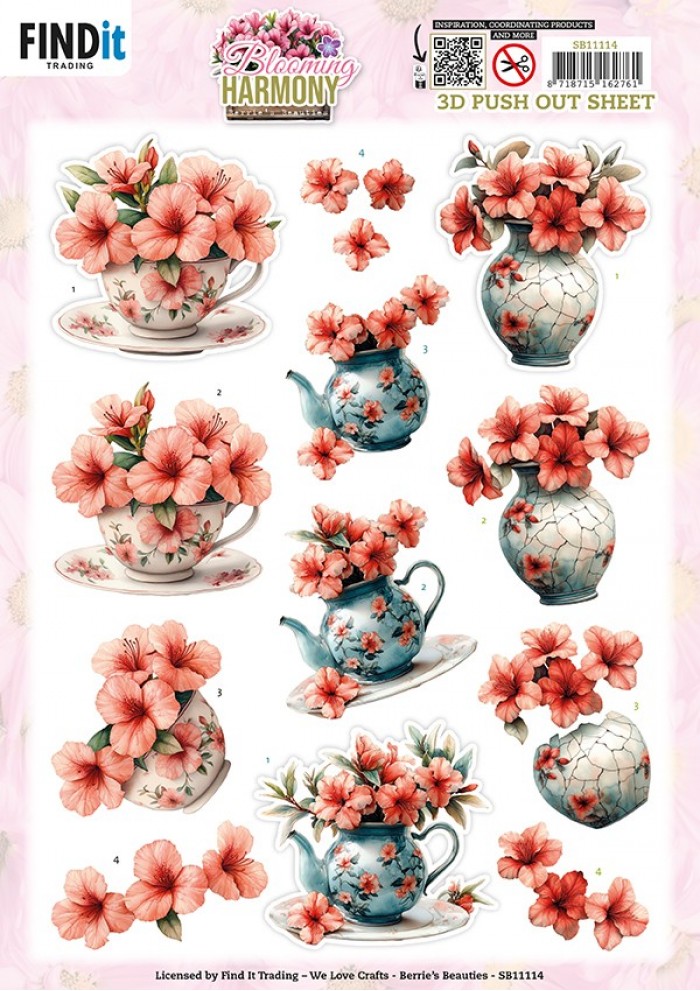 3D Pushout Sheet - Berries Beauties - Blooming Harmony - Blooming Elegance