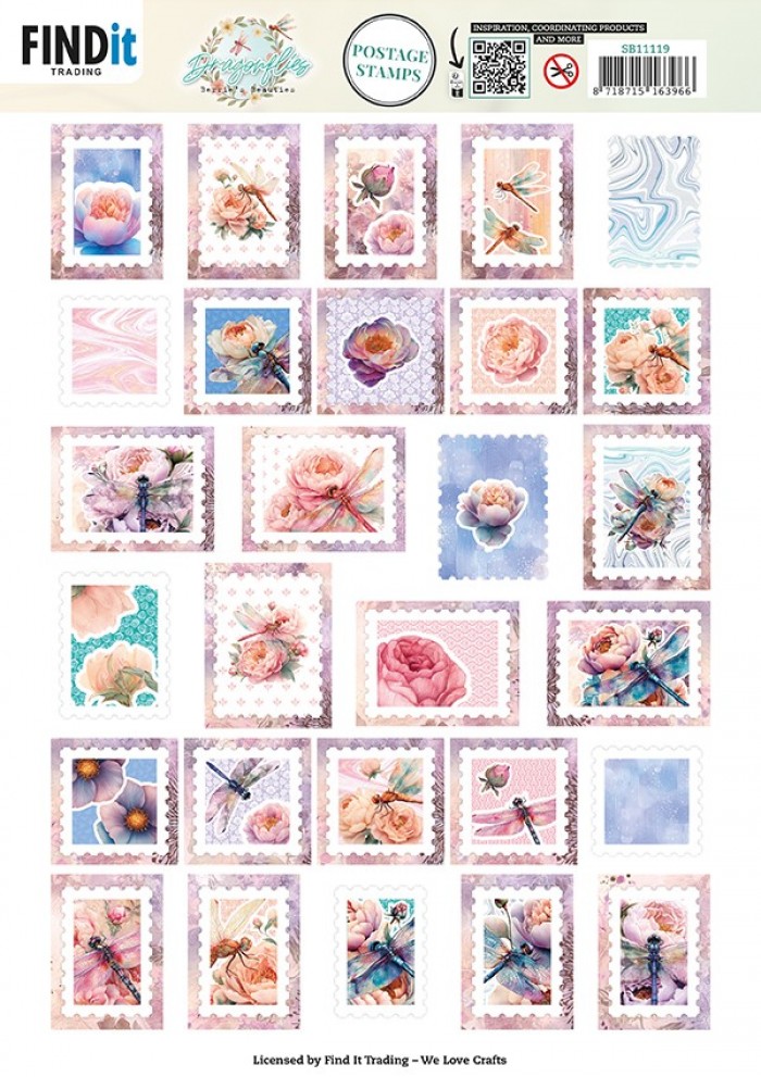 Berries Beauties - Dragonflies - Push Out Postage Stamp