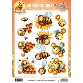 3D Pushout Sheet - Berries Beauties - Sweet Honey Bees - Golden Garden