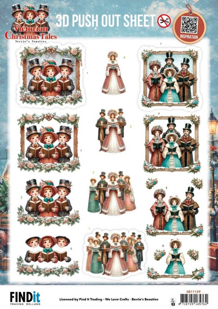 3D Pushout Sheet - Berries Beauties - Victorian Christmas Tales - A Christmas Serenade