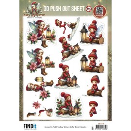 3D Pushout Sheet - Berries Beauties - Fairy Christmas - Lantern