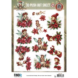 3D Pushout Sheet - Berries Beauties - Fairy Christmas - Poinsettia