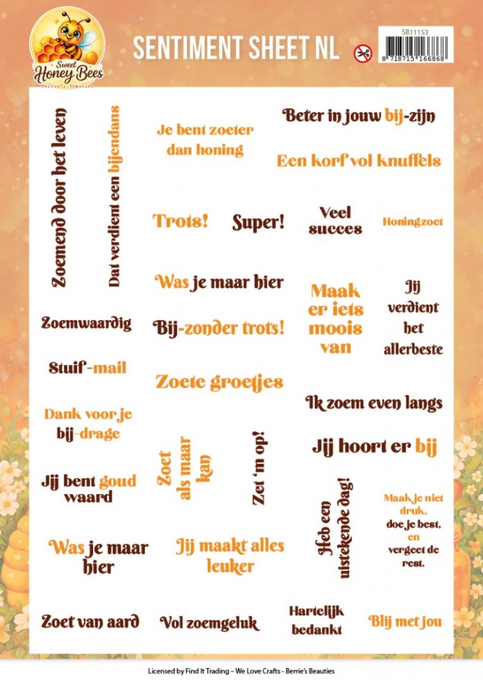 Berries Beauties - Sweet Honey Bees - Push Out - Sentiments - NL
