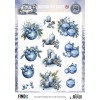 3D Pushout Sheet - Berries Beauties - Blue Christmas - Christmas Feelings