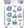 3D Pushout Sheet - Berries Beauties - Blue Christmas - Christmas Lanterns
