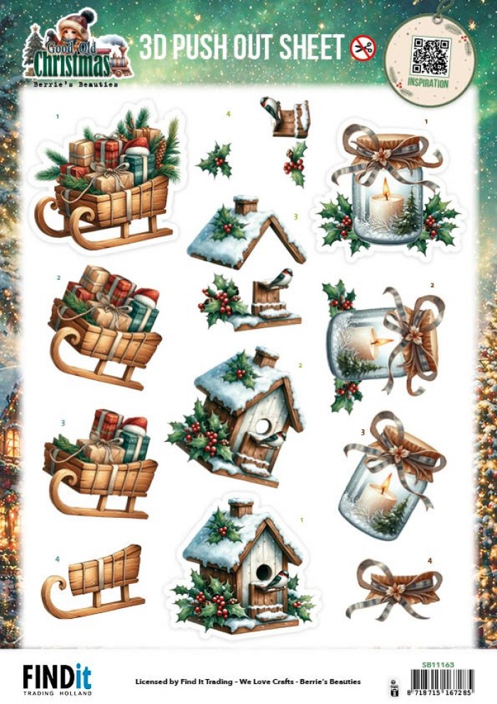 3D Pushout Sheet - Berries Beauties - Good Old Christmas - Variety