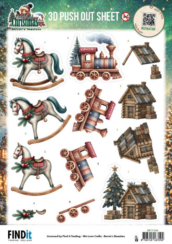 3D Pushout Sheet - Berries Beauties - Good Old Christmas - Christmas Toys