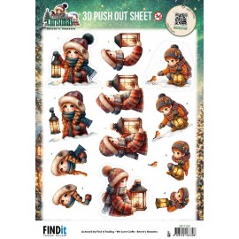 3D Pushout Sheet - Berries Beauties - Good Old Christmas - Girl 3D Pushout Sheet - Berries Beauties - Good Old Christmas - Girl