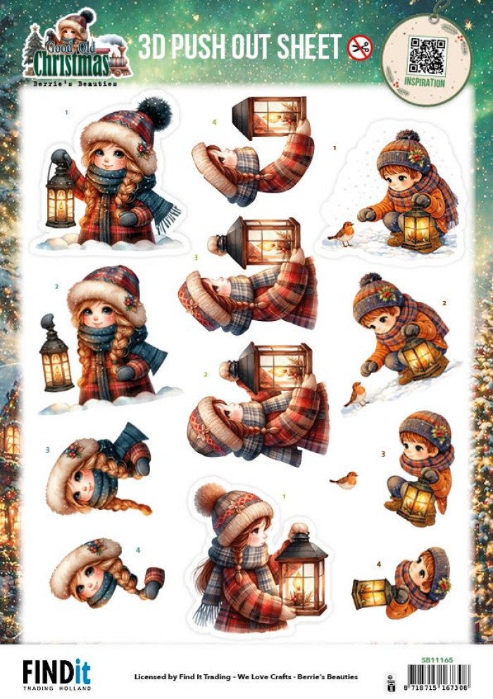 3D Pushout Sheet - Berries Beauties - Good Old Christmas - Girl