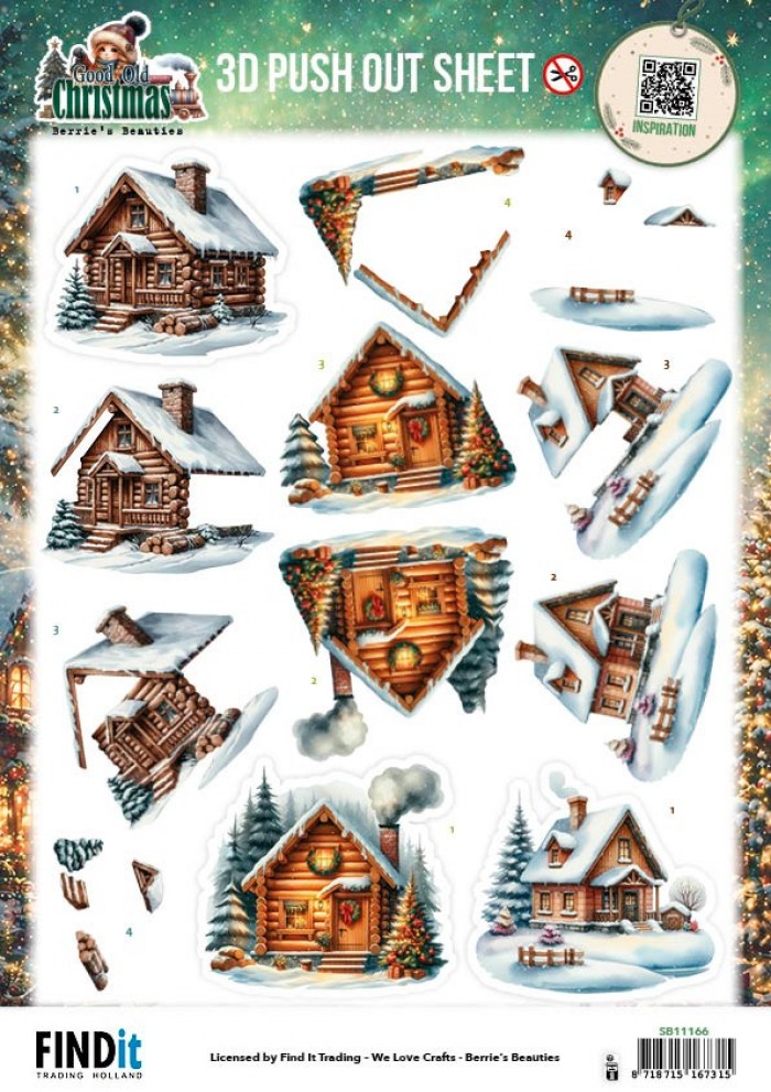 3D Pushout Sheet - Berries Beauties - Good Old Christmas - Houses