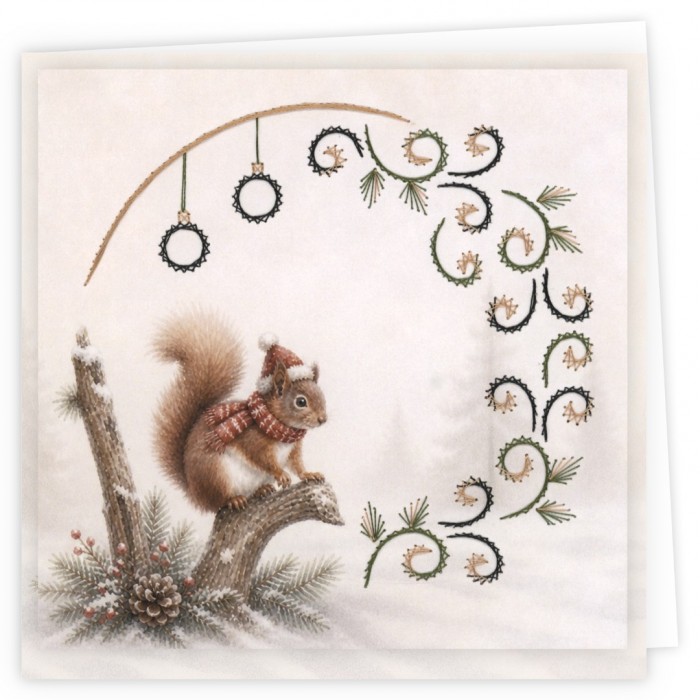 Stitch and Do Cards 40 - Christmas Squirrel