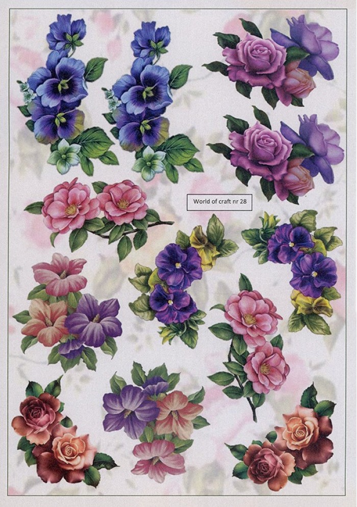 Cutting Sheet - WOC - nr 28 - Vintage Garden Blooms