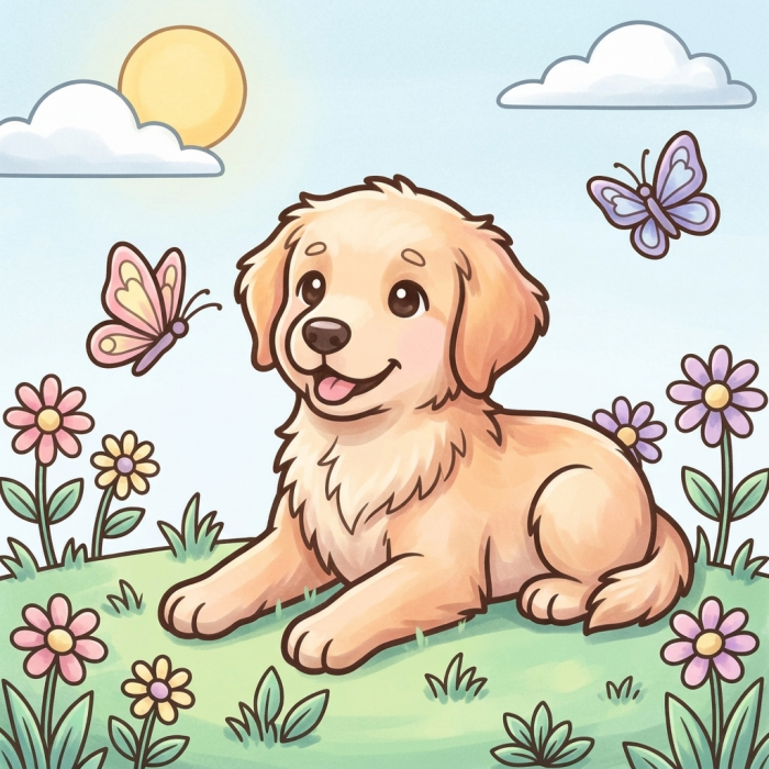 Findit Color - Cozy Colouring Cards Set - Buddy The Puppy - Outside Adventures