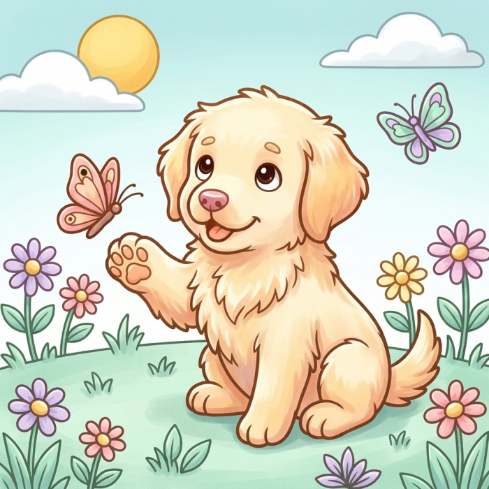 Findit Color - Cozy Colouring Cards Set - Buddy The Puppy - Outside Adventures