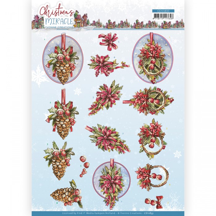 3D Cutting Sheet - Yvonne Creations - Christmas Miracle - Pinecone