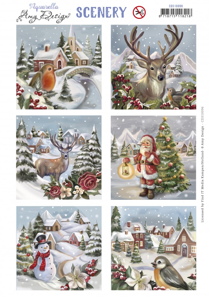 Push Out Scenery - Amy Design - From Santa with Love - Christmas Bird Square