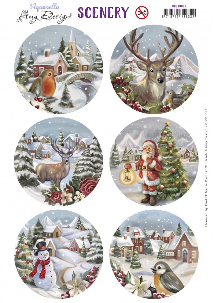 Push Out Scenery - Amy Design - From Santa with Love - Christmas Bird Round