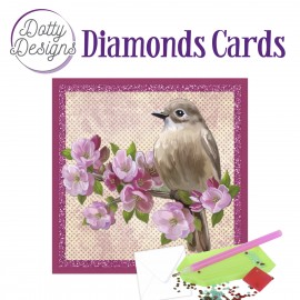 Dotty Designs Diamond Cards - Bird on Flowering Branch